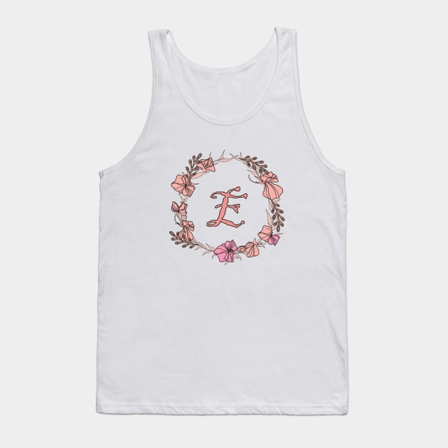 Letter E Rose Pink Initial Monogram - Letter e Tank Top by Tilila